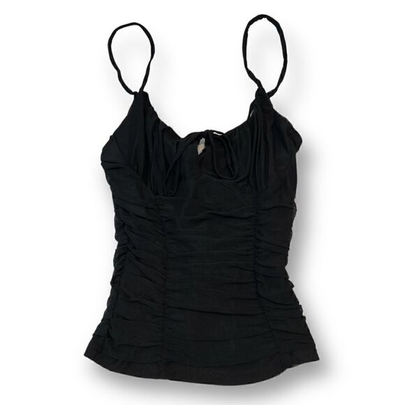 Rue21 Black Mesh Ruched Cami Size Medium - Picture 1 of 4